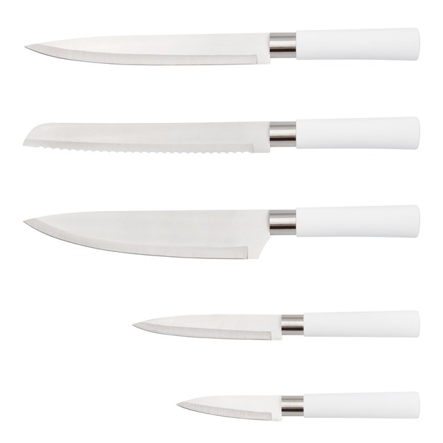 Blackmoor Orb Brushed Steel Knife Block - White Blackmoor Orb Brushed Steel Knife Block - White