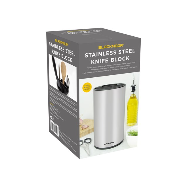 Blackmoor Stainless Steel Universal Knife Block Blackmoor Stainless Steel Universal Knife Block
