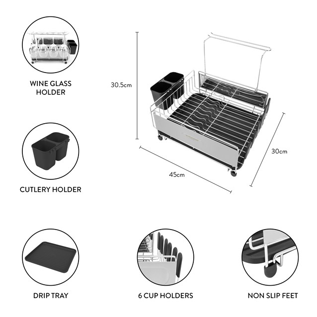 Blackmoor Deluxe Dish Drainer Black Blackmoor Deluxe Dish Drainer Black