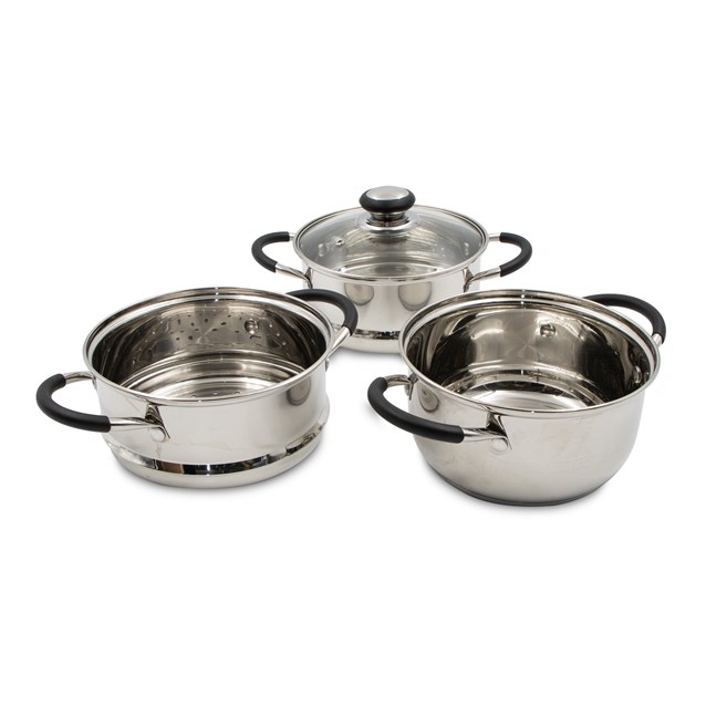 Bmoor 20cm Stainless Steel 3 Tiered Steamer