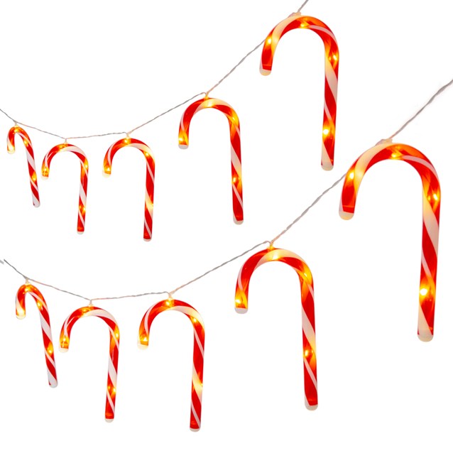 10PC Candy Cane LED Decoration String Lights 10PC Candy Cane LED Decoration String Lights