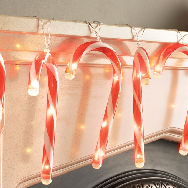 10PC Candy Cane LED Decoration String Lights 10PC Candy Cane LED Decoration String Lights