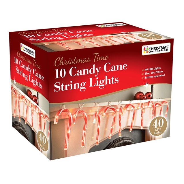 10PC Candy Cane LED Decoration String Lights 10PC Candy Cane LED Decoration String Lights