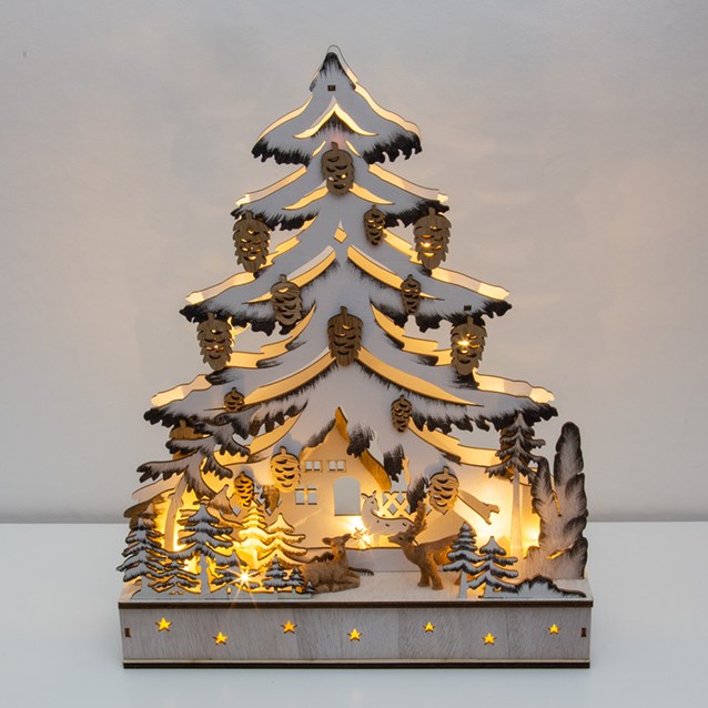 LED Wooden Christmas Tree Forest Scene LED Wooden Christmas Tree Forest Scene
