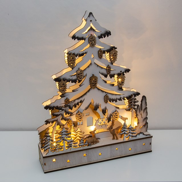 LED Wooden Christmas Tree Forest Scene LED Wooden Christmas Tree Forest Scene