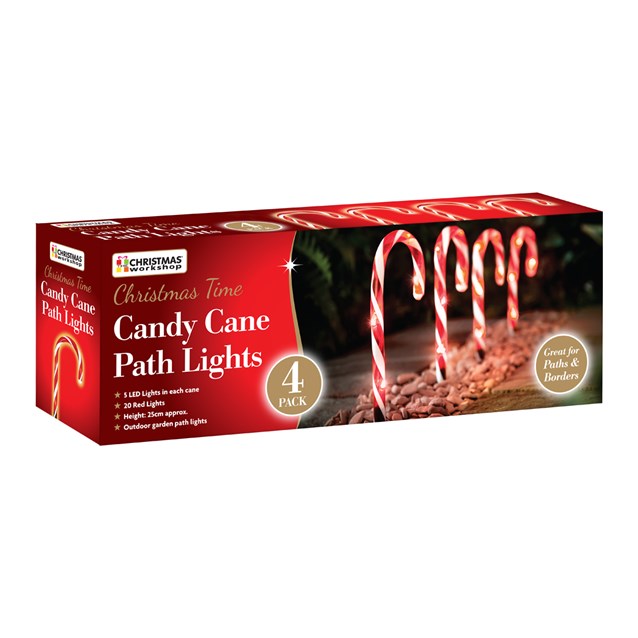 4PC 20LED Red & White Candy Cane Path Light 4PC 20LED Red & White Candy Cane Path Light