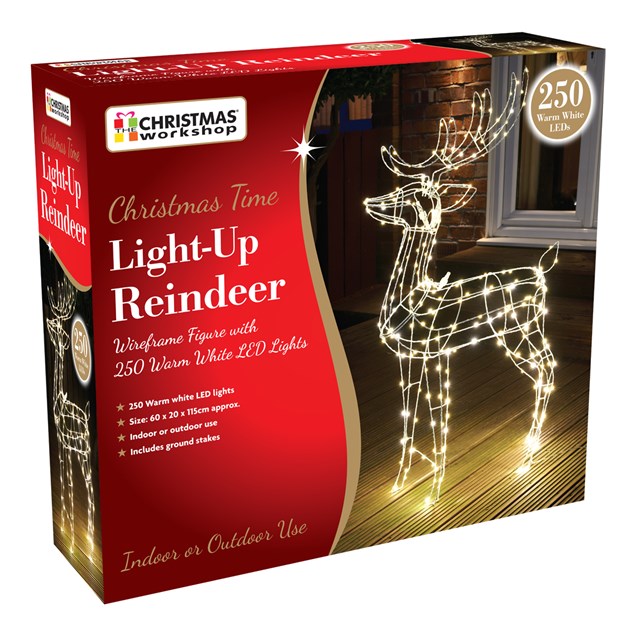 250 LED Light Up Reindeer - 115cm Tall 250 LED Light Up Reindeer - 115cm Tall