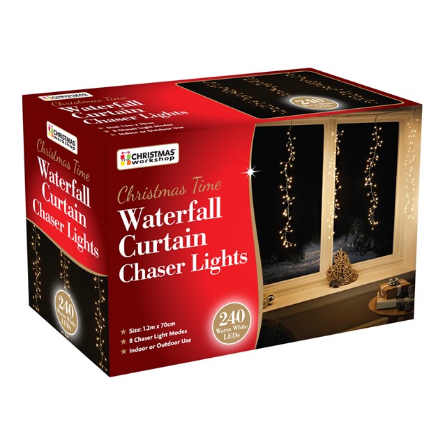 240 LED Waterfall Curtain Chaser Lights - WW 240 LED Waterfall Curtain Chaser Lights - WW