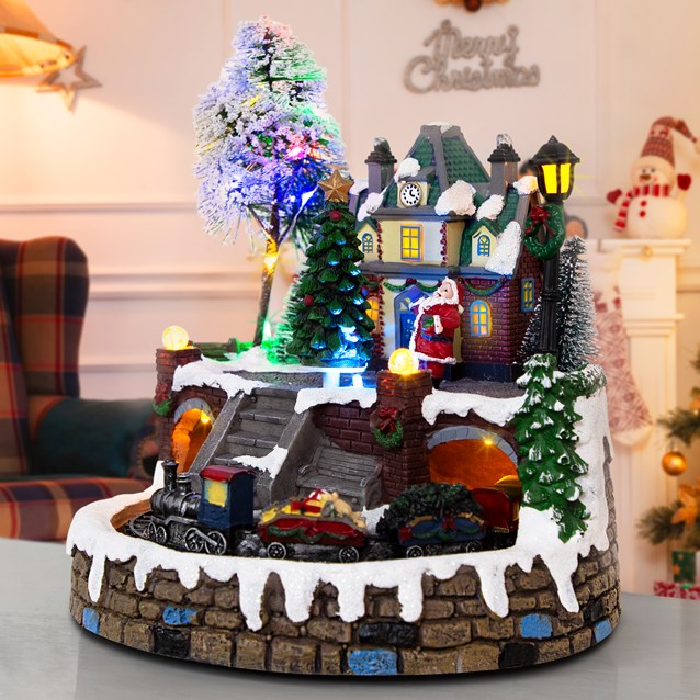Musical LED Christmas Village Decoration