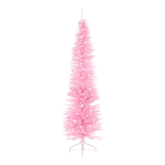 6ft Pink Pre-Lit Slim Line Christmas Tree 6ft Pink Pre-Lit Slim Line Christmas Tree