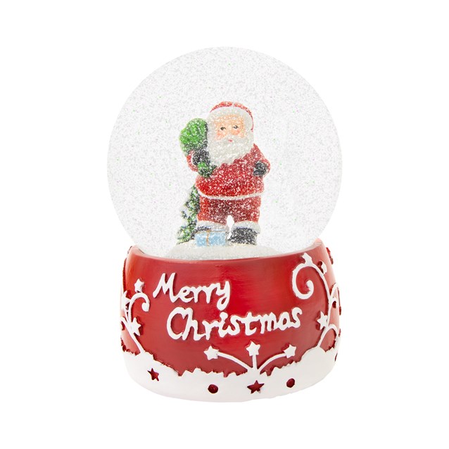 Red & White Musical Santa Snowglobe Red & White Musical Santa Snowglobe