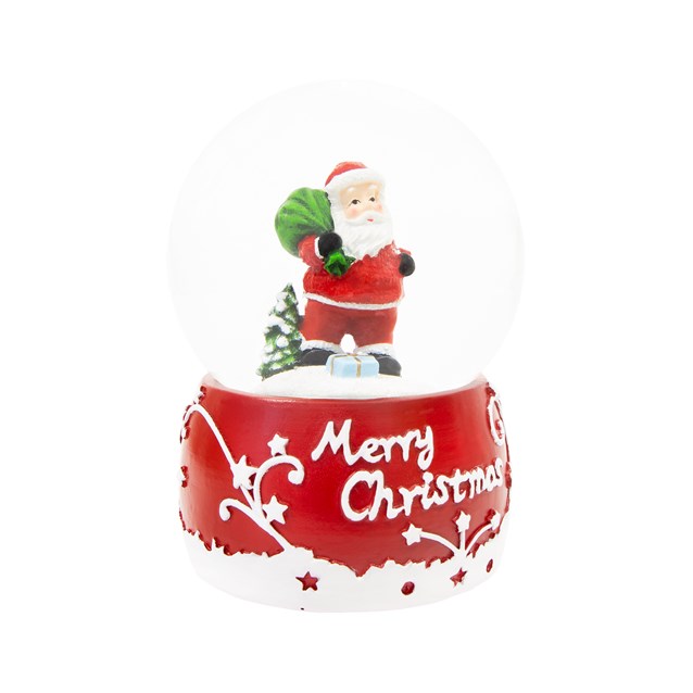 Red & White Musical Santa Snowglobe