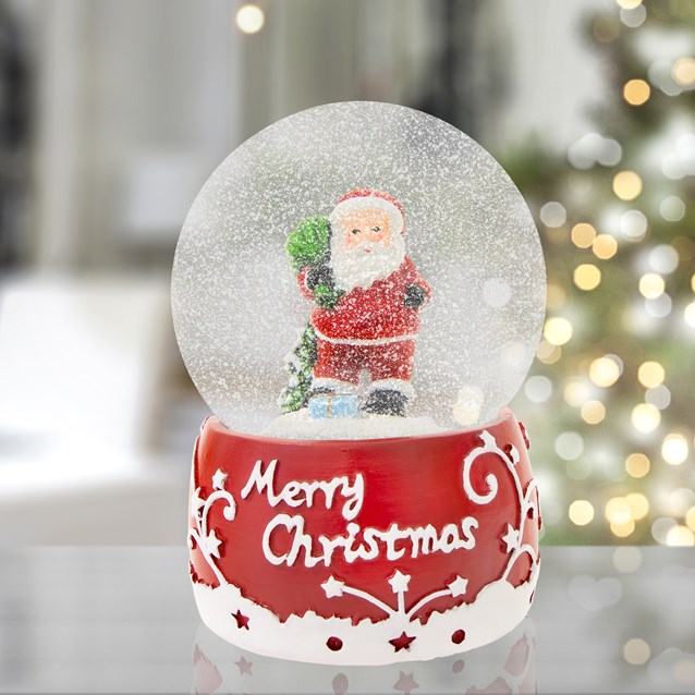 Red & White Musical Santa Snowglobe Red & White Musical Santa Snowglobe
