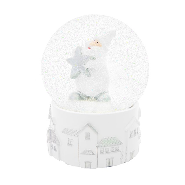 Silver White Musical Santa Star Snowglobe Silver White Musical Santa Star Snowglobe