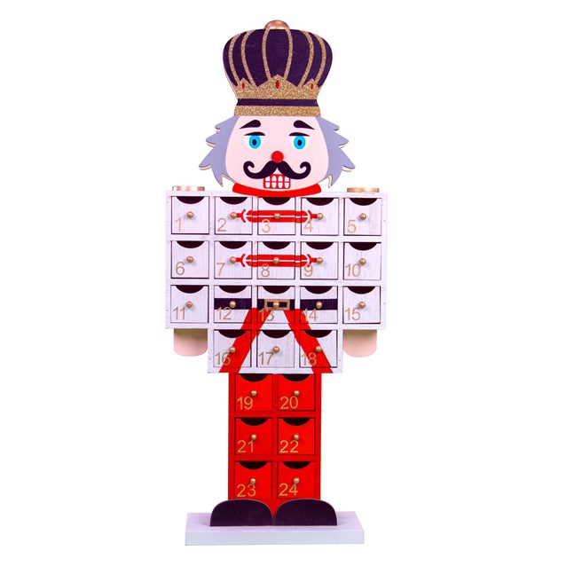 White & Red Wooden Nutcracker Advent Calendar White & Red Wooden Nutcracker Advent Calendar