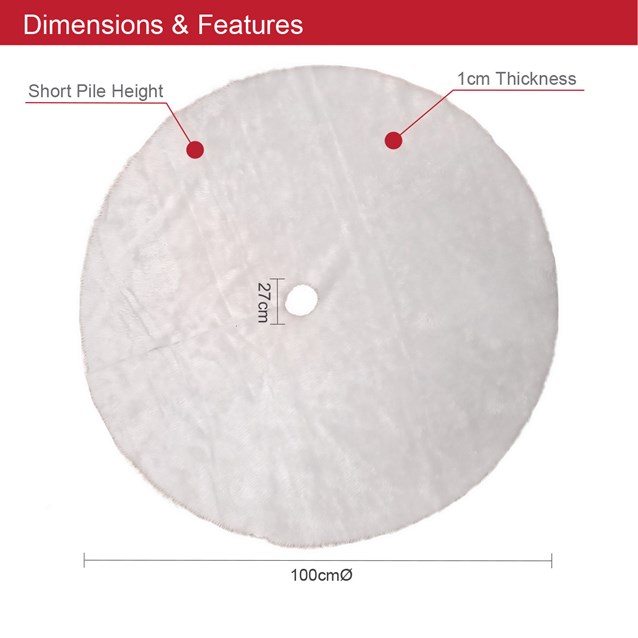 White Short Smooth Faux Fur Tree Skirt White Short Smooth Faux Fur Tree Skirt