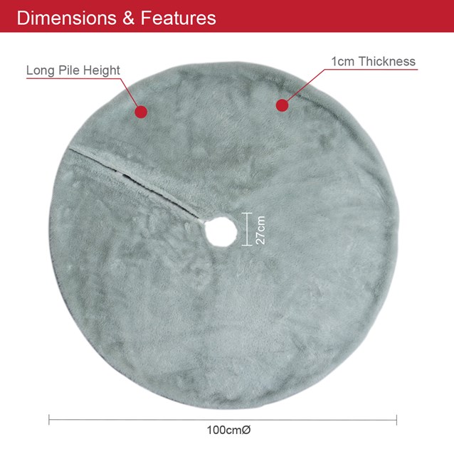 Light Grey Short Smooth Faux Fur Tree Skirt Light Grey Short Smooth Faux Fur Tree Skirt