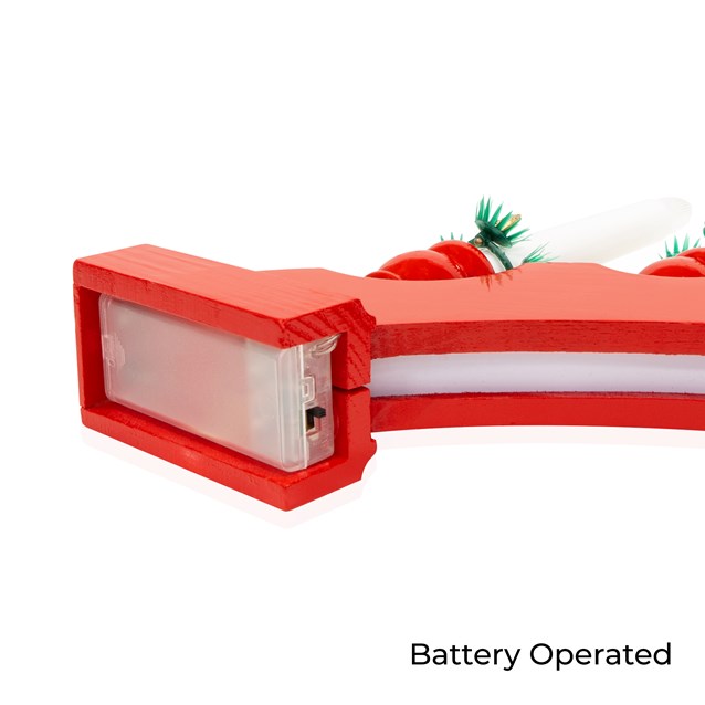 7 LED Red Arched Wooden Candle Bridge Large 7 LED Red Arched Wooden Candle Bridge Large