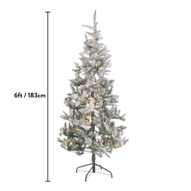 6ft Flocked Pre-Lit Pine Christmas Tree 6ft Flocked Pre-Lit Pine Christmas Tree