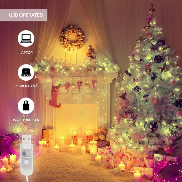 400 LED USB Timer String Light - Warm White(MOB) 400 LED USB Timer String Light - Warm White(MOB)