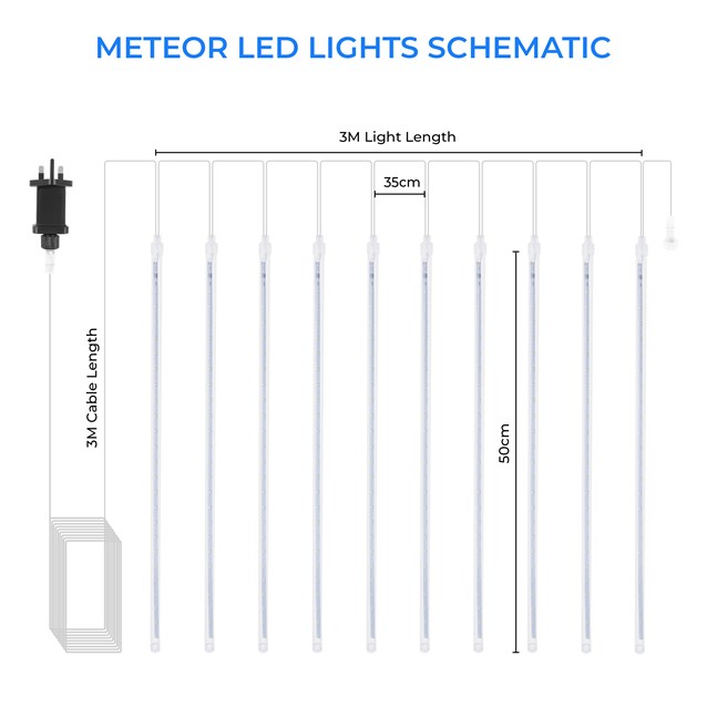 10PC 540LED Meteor Shower Light -Warm White 10PC 540LED Meteor Shower Light -Warm White