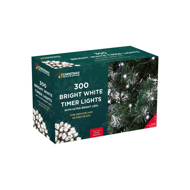 300 LED Battery Operated Timer Light - White 300 LED Battery Operated Timer Light - White
