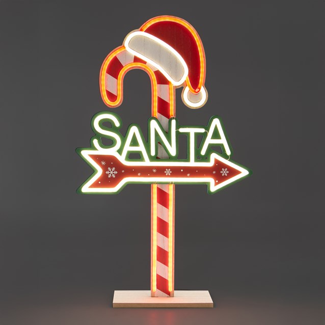 LED Neon-Style Christmas Santa Word Sign Candy Can LED Neon-Style Christmas Santa Word Sign Candy Can