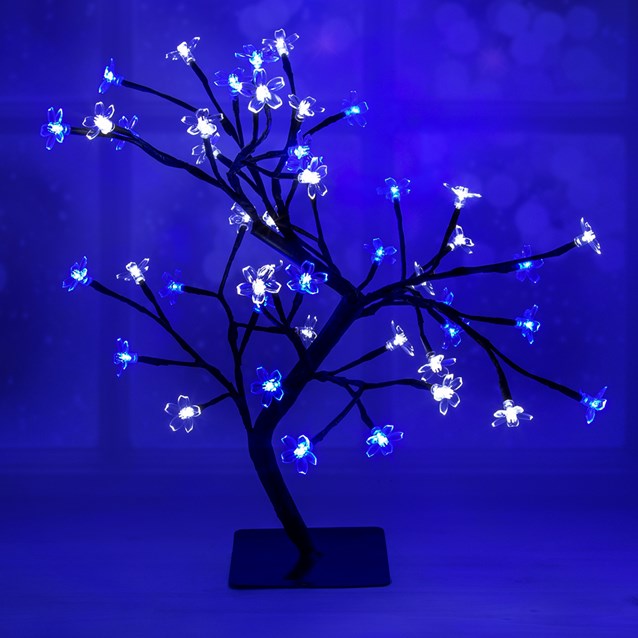 45CM 48 LED Blossom Tree - Blue & White 45CM 48 LED Blossom Tree - Blue & White