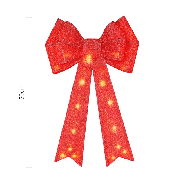 50cm Red Bow with 25 Warm White LEDs 50cm Red Bow with 25 Warm White LEDs