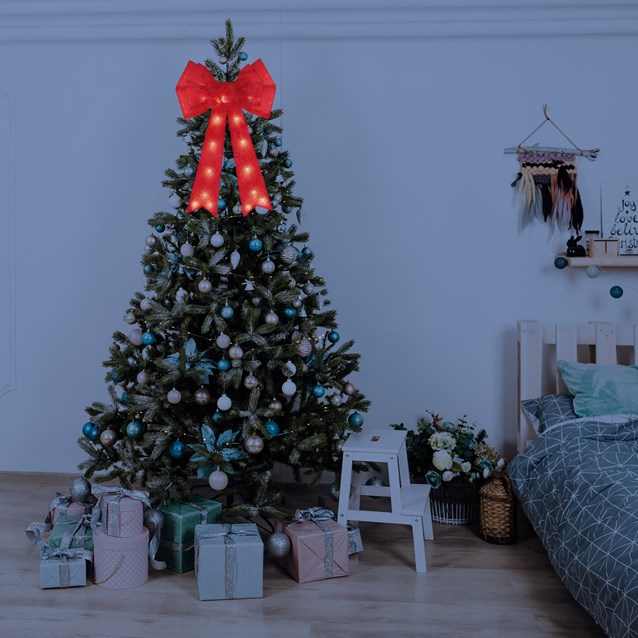 50cm Red Bow with 25 Warm White LEDs 50cm Red Bow with 25 Warm White LEDs