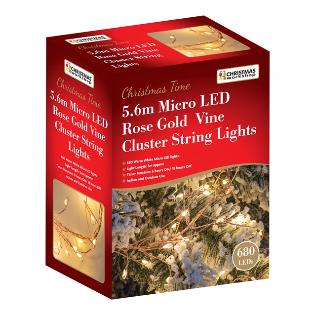 8M 680 Micro LED Rose Gold Cluster String Lights 8M 680 Micro LED Rose Gold Cluster String Lights