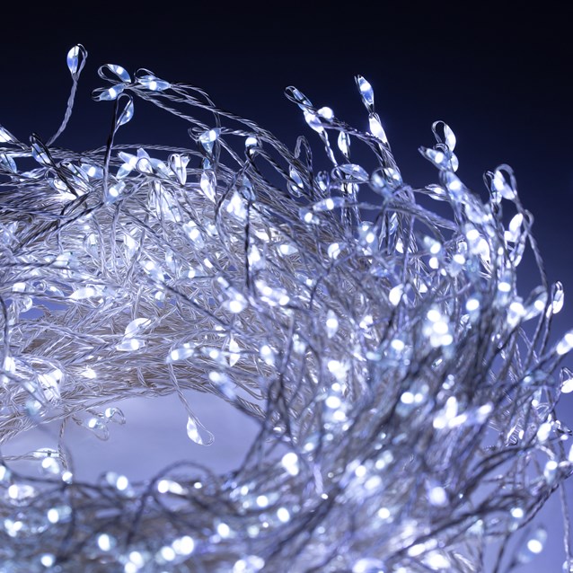 8M Micro LED Silver Cluster String Lights -White 8M Micro LED Silver Cluster String Lights -White