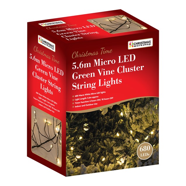 8M 680 Micro LED Green Cluster String Lights-WW 8M 680 Micro LED Green Cluster String Lights-WW