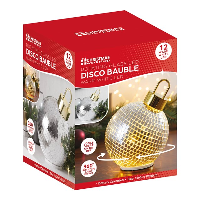Glass LED Disco Ball LightW/Rotation-Silver Glass LED Disco Ball LightW/Rotation-Silver