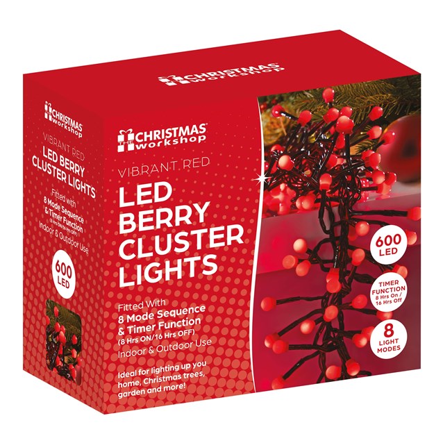 600 Berry Cluster Lights - Red 600 Berry Cluster Lights - Red