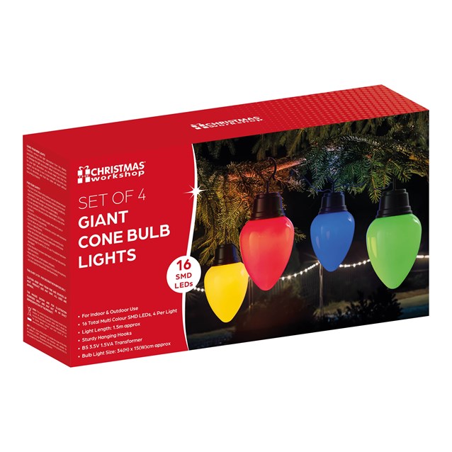 Set of 4 Giant Cone Bulb Light Set of 4 Giant Cone Bulb Light