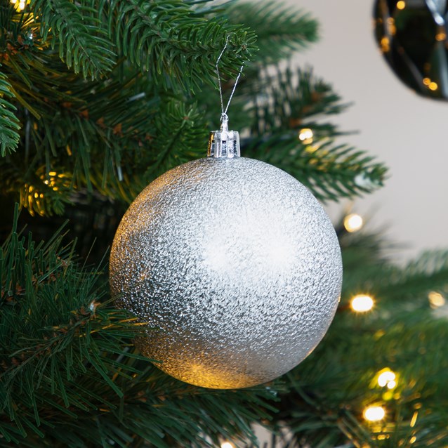 50PK Shatterproof Baubles - Silver 50PK Shatterproof Baubles - Silver