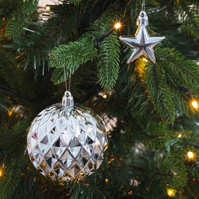 50PK Shatterproof Baubles - Silver 50PK Shatterproof Baubles - Silver