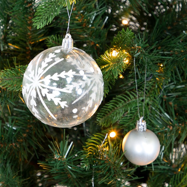 50PK Shatterproof Baubles - White 50PK Shatterproof Baubles - White