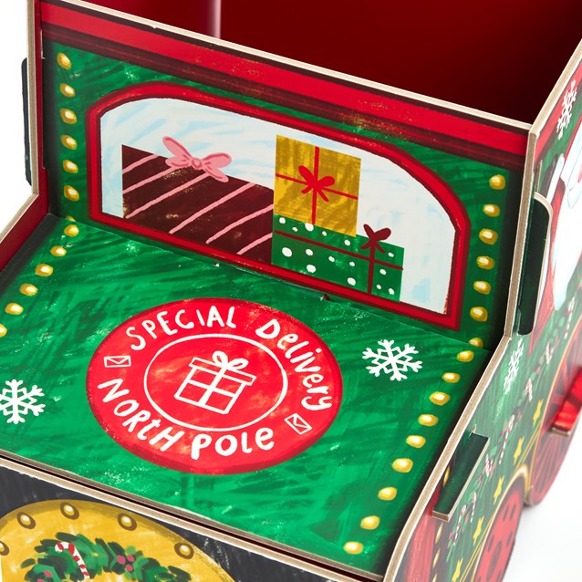 Christmas Santa Train Cardboard Gift Holder Christmas Santa Train Cardboard Gift Holder