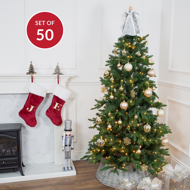 50PK Shatterproof Baubles -Champagne 50PK Shatterproof Baubles -Champagne