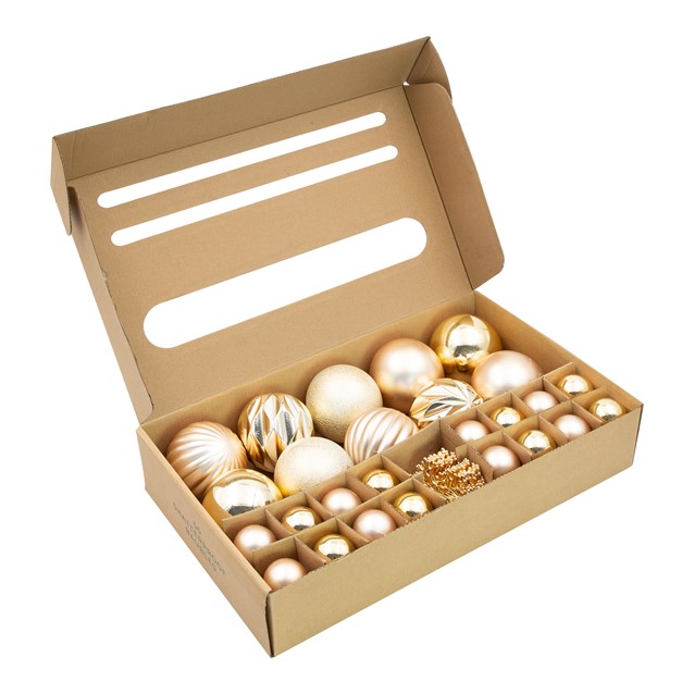 50PK Shatterproof Baubles -Champagne 50PK Shatterproof Baubles -Champagne