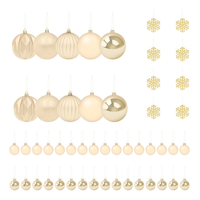 50PK Shatterproof Baubles -Champagne 50PK Shatterproof Baubles -Champagne