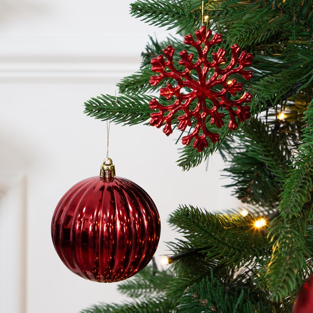 50PK Shatterproof Baubles -Red 50PK Shatterproof Baubles -Red