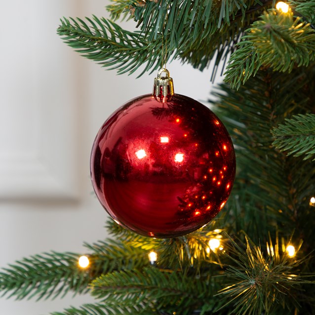 50PK Shatterproof Baubles -Red 50PK Shatterproof Baubles -Red