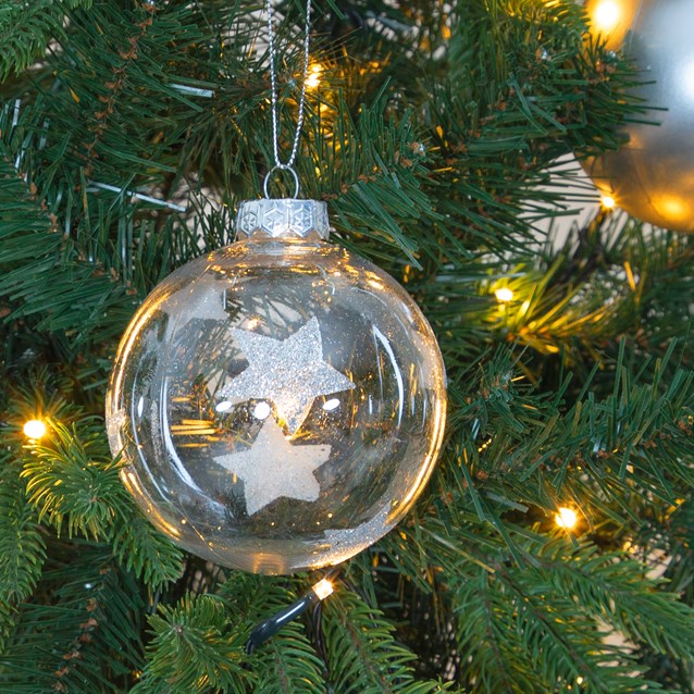 12PK Shatterproof Large Baubles Silver 12PK Shatterproof Large Baubles Silver
