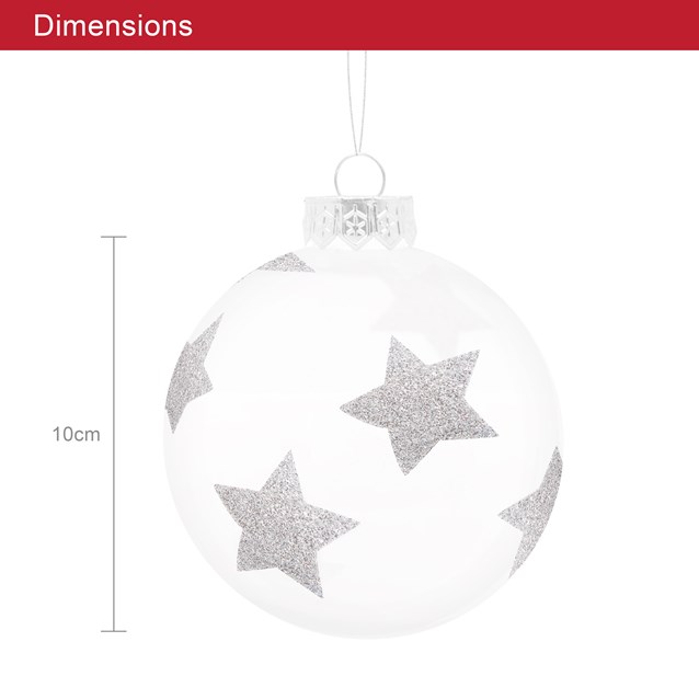 12PK Shatterproof Large Baubles Silver 12PK Shatterproof Large Baubles Silver