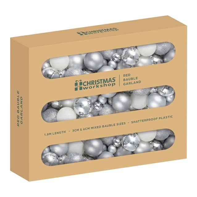 White & Silver Bauble Garland White & Silver Bauble Garland