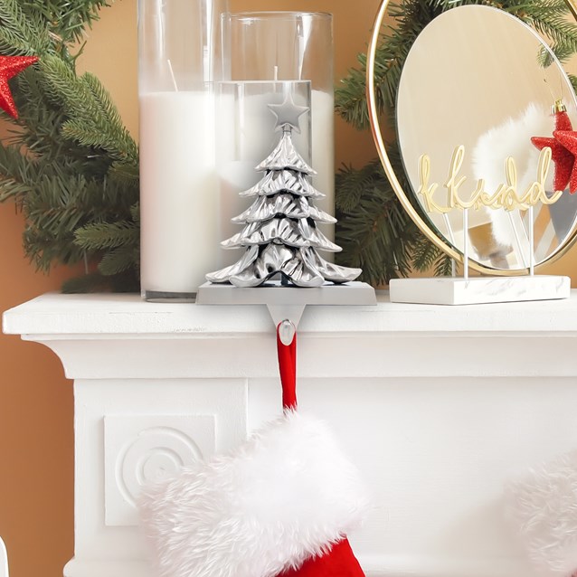 Christmas Tree Stocking Hanging Hook - Silver Christmas Tree Stocking Hanging Hook - Silver
