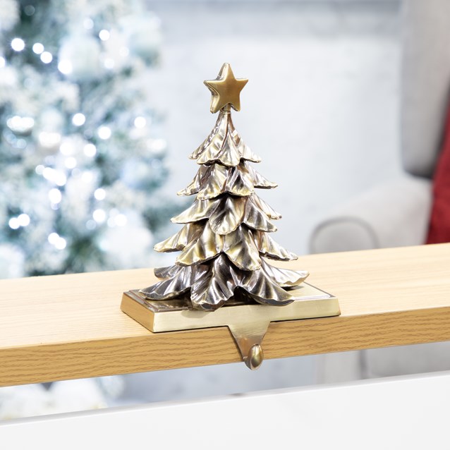 Christmas Tree Stocking Hanging Hook -Antique Gold Christmas Tree Stocking Hanging Hook -Antique Gold